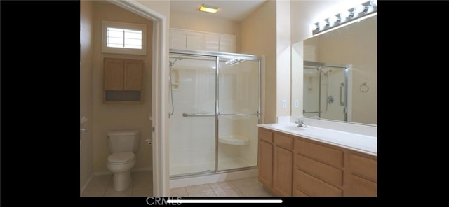 78379 Kistler Way, Palm Desert, CA 92211 - full bath featuring a stall shower, tile patterned flooring, toilet, and vanity