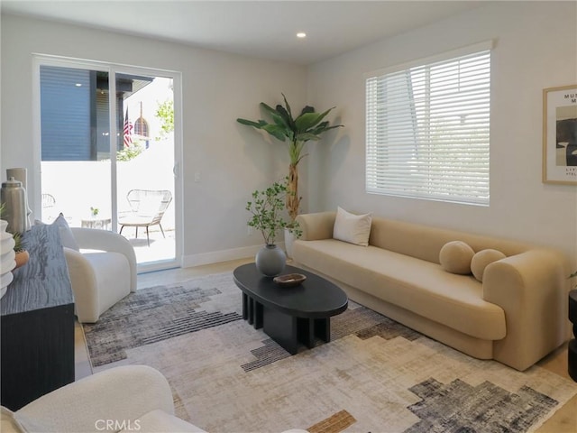 613 E Walnut Ave, Monrovia, CA 91016 - living room featuring baseboards and recessed lighting
