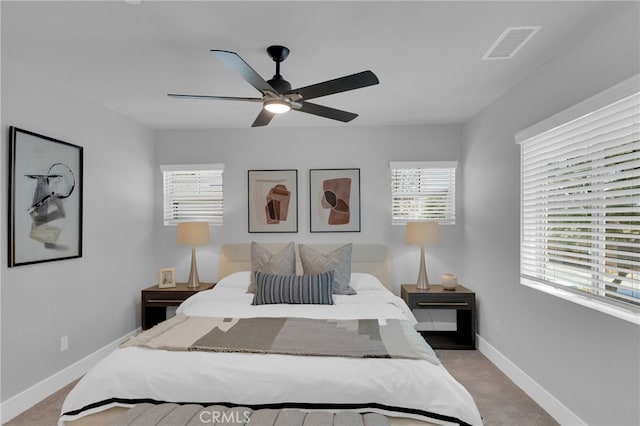 613 E Walnut Ave, Monrovia, CA 91016 - bedroom with light colored carpet and ceiling fan