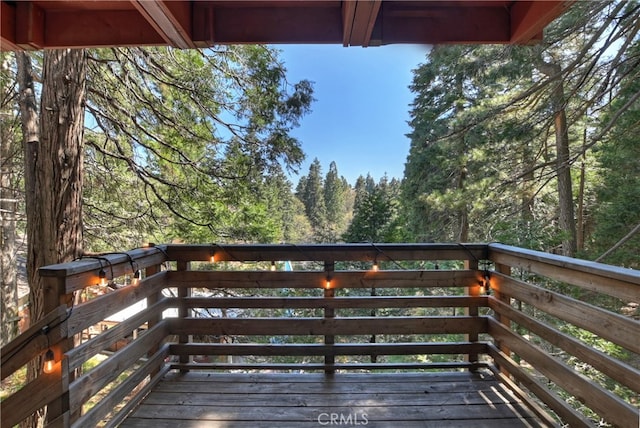 859 Poe Ct, Lake Arrowhead, CA 92352 - view of wooden terrace