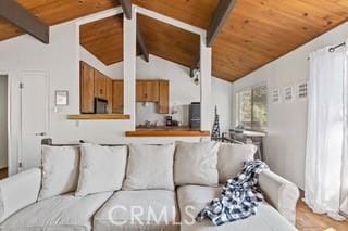 859 Poe Ct, Lake Arrowhead, CA 92352 - living room with wooden ceiling