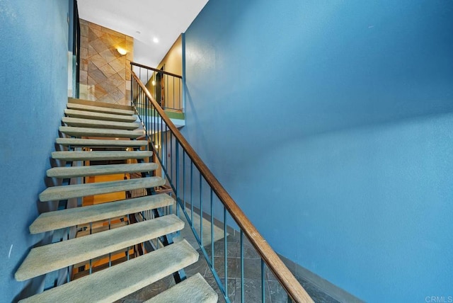 stairway with recessed lighting