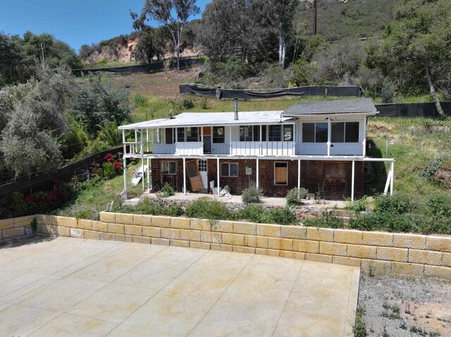 9703 Upas Ln, Escondido, CA 92029 - rear view of house with a patio and stairway