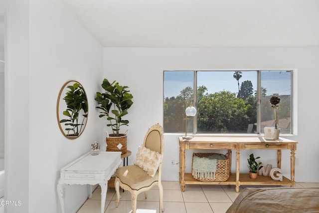 sitting room featuring tile patterned flooring