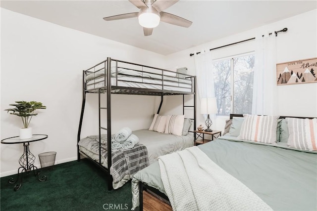 753 Maple Ln, Sugarloaf, CA 92386 - carpeted bedroom with baseboards and ceiling fan