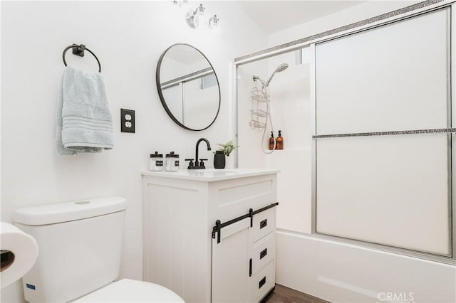 753 Maple Ln, Sugarloaf, CA 92386 - bathroom featuring toilet, bath / shower combo with glass door, and vanity