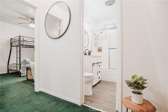753 Maple Ln, Sugarloaf, CA 92386 - hall featuring carpet flooring, a sink, and baseboards