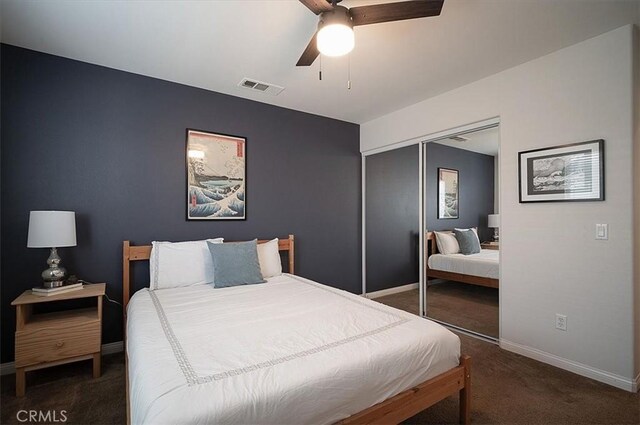 32804 Red Carriage Rd, Winchester, CA 92596 - carpeted bedroom featuring a closet, baseboards, and a ceiling fan