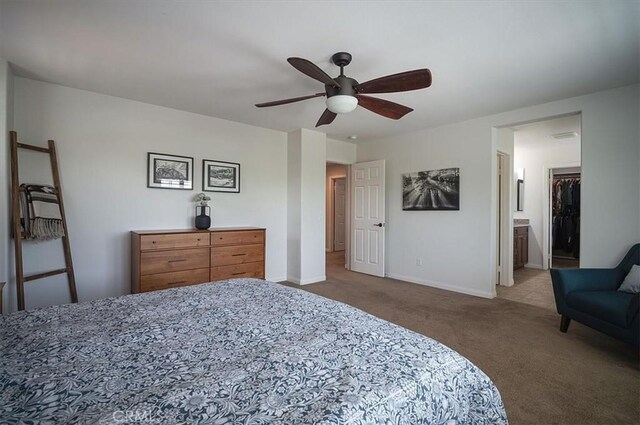 32804 Red Carriage Rd, Winchester, CA 92596 - bedroom featuring carpet flooring, baseboards, ceiling fan, and ensuite bathroom