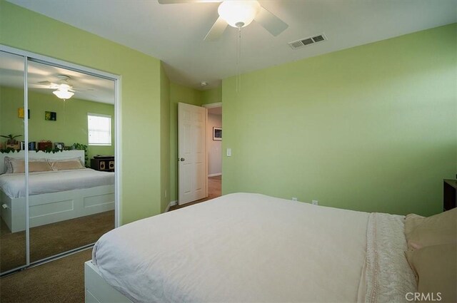 32804 Red Carriage Rd, Winchester, CA 92596 - carpeted bedroom with a ceiling fan and a closet