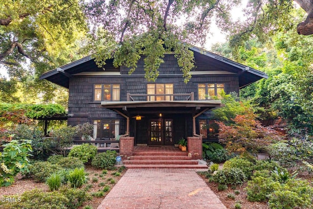 657 Prospect Blvd, Pasadena, CA 91103 - view of front facade featuring french doors and covered porch