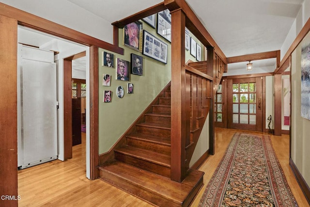 657 Prospect Blvd, Pasadena, CA 91103 - staircase with wood finished floors and baseboards