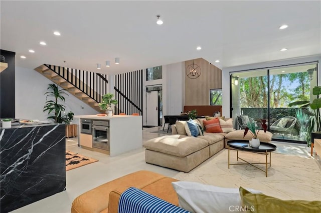 700 Main St Unit 4, Venice, CA 90291 - living area with stairway and recessed lighting
