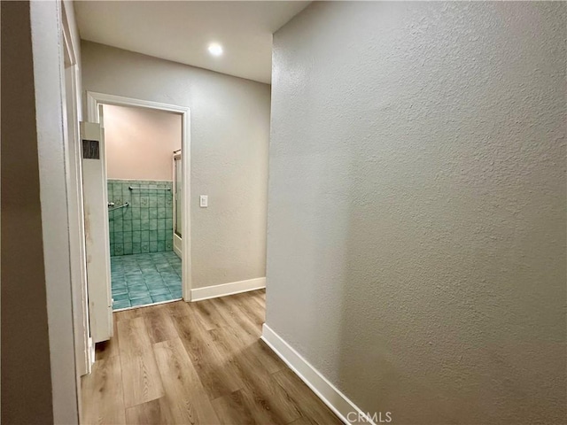 1516 W Burnett St, Long Beach, CA 90810 - corridor with wood finished floors, baseboards, and recessed lighting