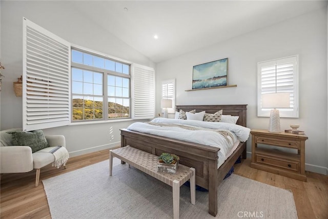 214 Canterbury, Irvine, CA 92618 - bedroom featuring vaulted ceiling, wood finished floors, baseboards, and recessed lighting