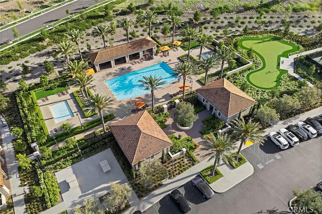 214 Canterbury, Irvine, CA 92618 - drone / aerial view of a pool and a local golf course