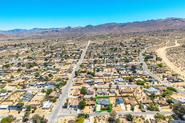 bird's eye view of a mountainous background
