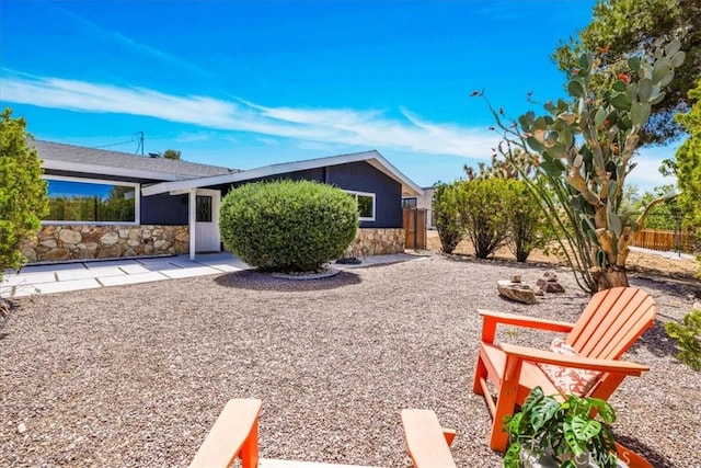 view of yard with fence