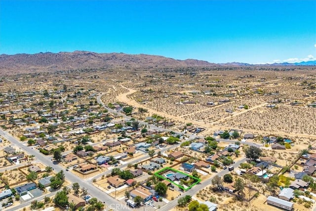 aerial view of mountains and a desert landscape