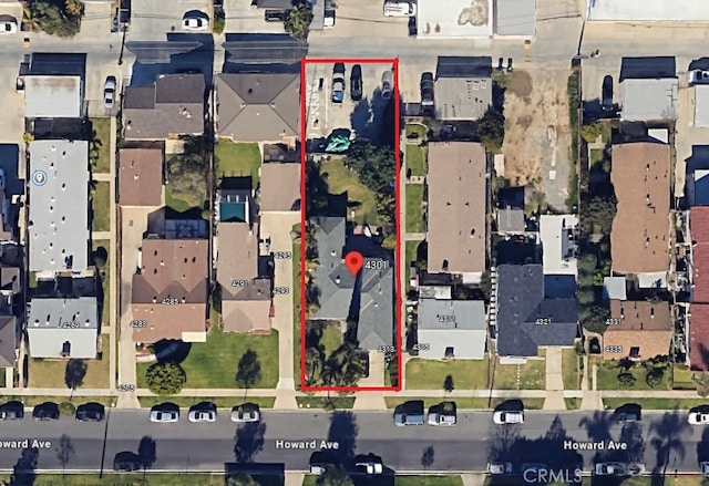 aerial view of residential area