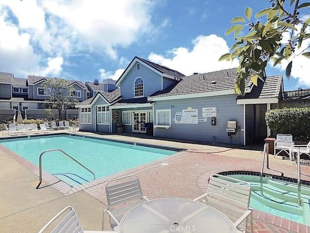 2800 Plaza Del Amo 190, Torrance, CA 90503 - community pool featuring a hot tub, a patio area, and french doors