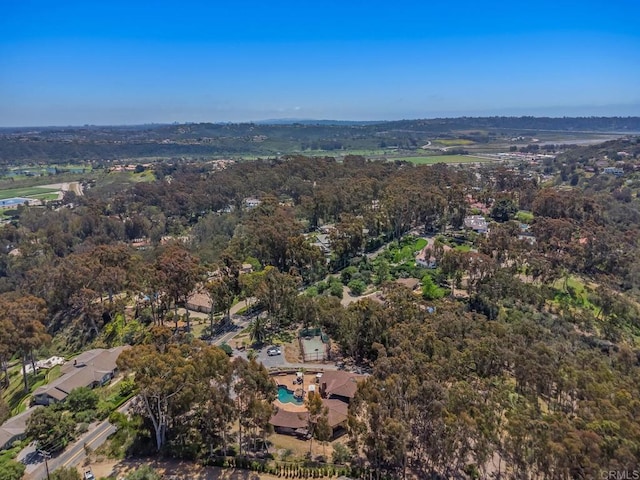 15390 Las Planideras, Rancho Santa Fe, CA 92067 - aerial overview of property's location featuring a pool and a heavily wooded area