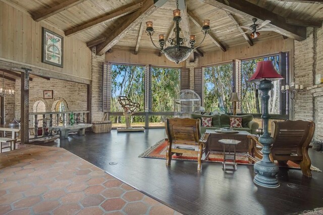 15390 Las Planideras, Rancho Santa Fe, CA 92067 - sunroom with a chandelier