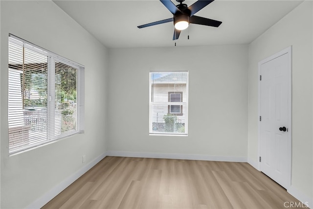 970 E 6th St, Pomona, CA 91766 - unfurnished room featuring light wood-type flooring, ceiling fan, and baseboards