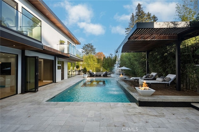 38221/2 Laurel Canyon Blvd, Studio City, CA 91604 - outdoor pool featuring a fire pit and a patio