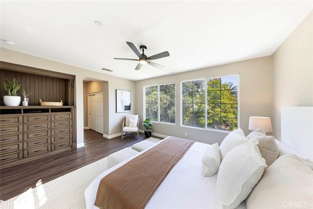 107 Plaza Via Sol, San Clemente, CA 92673 - bedroom featuring dark wood-type flooring, baseboards, and ceiling fan