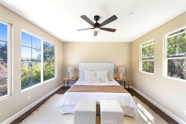 107 Plaza Via Sol, San Clemente, CA 92673 - bedroom featuring wood finished floors, baseboards, and ceiling fan