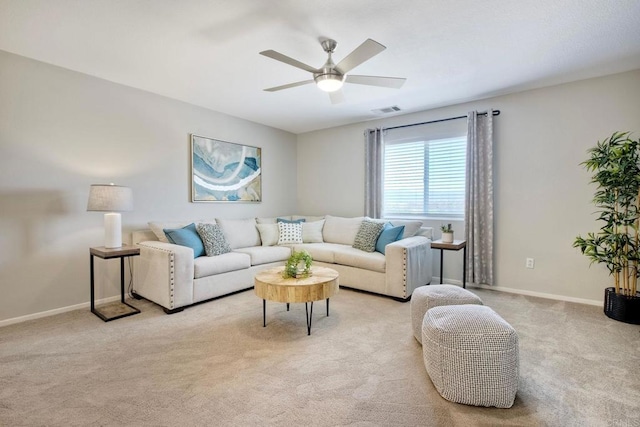26149 Manzanita St, Murrieta, CA 92563 - carpeted living area with a ceiling fan and baseboards