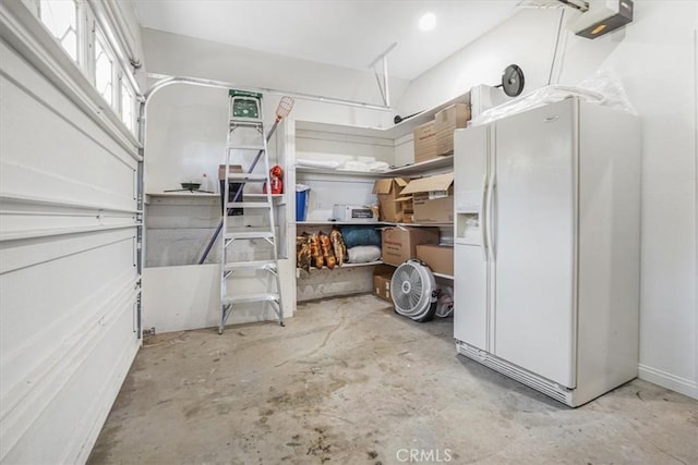 1033 Nadelhorn Dr, Lake Arrowhead, CA 92352 - garage with white fridge with ice dispenser