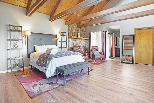 1033 Nadelhorn Dr, Lake Arrowhead, CA 92352 - bedroom featuring wood ceiling and wood finished floors