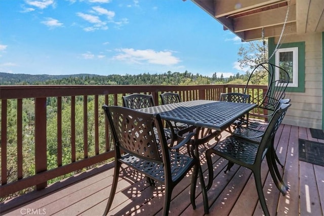 1033 Nadelhorn Dr, Lake Arrowhead, CA 92352 - wooden deck with outdoor dining space