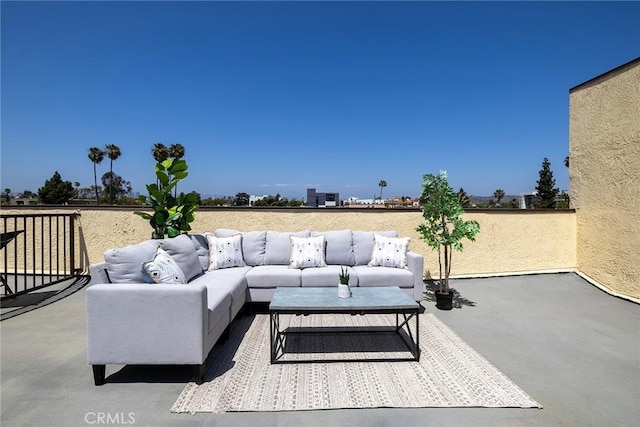 view of patio with an outdoor hangout area