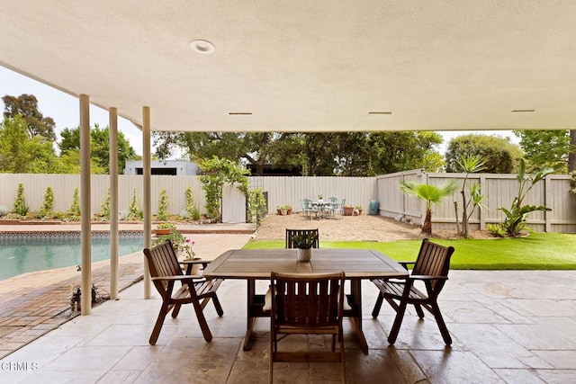 756 Linda Vista Ave, Pasadena, CA 91103 - view of patio / terrace with outdoor dining area and a fenced backyard