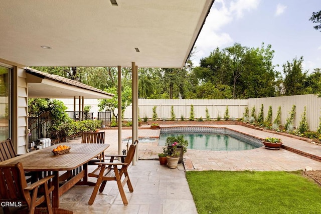 756 Linda Vista Ave, Pasadena, CA 91103 - view of swimming pool with a patio area, a fenced backyard, and outdoor dining area