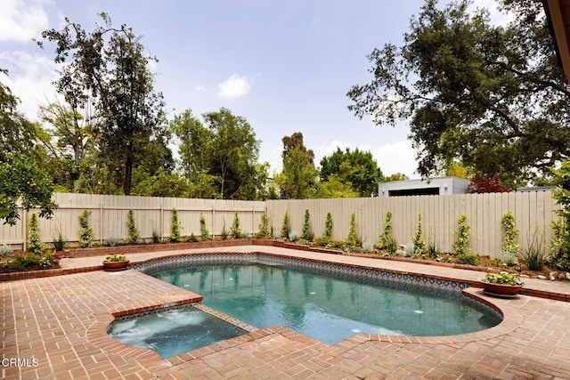 756 Linda Vista Ave, Pasadena, CA 91103 - view of pool with a fenced backyard, a pool with connected hot tub, and a patio