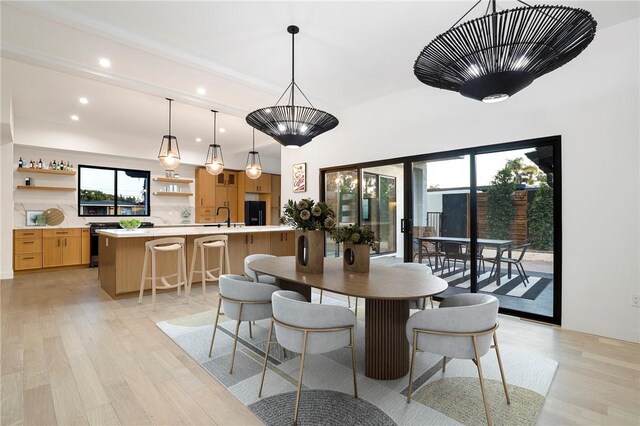 5633 E Deborah St, Long Beach, CA 90815 - dining area with light wood-type flooring and recessed lighting