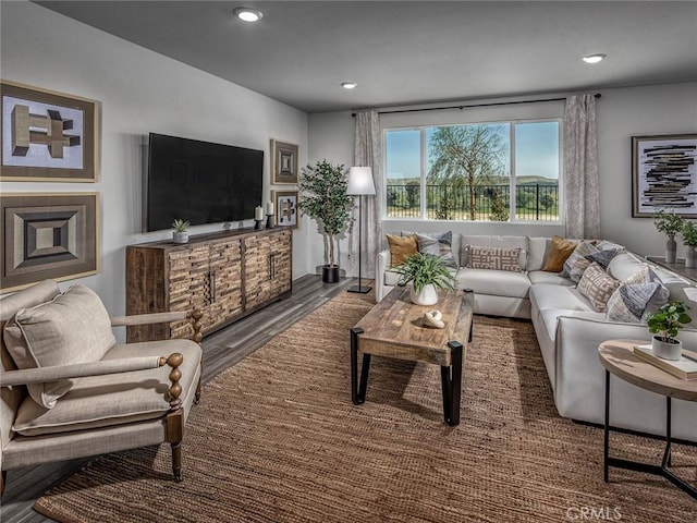 35231 Lopez Ln, Beaumont, CA 92223 - living room featuring recessed lighting and wood finished floors