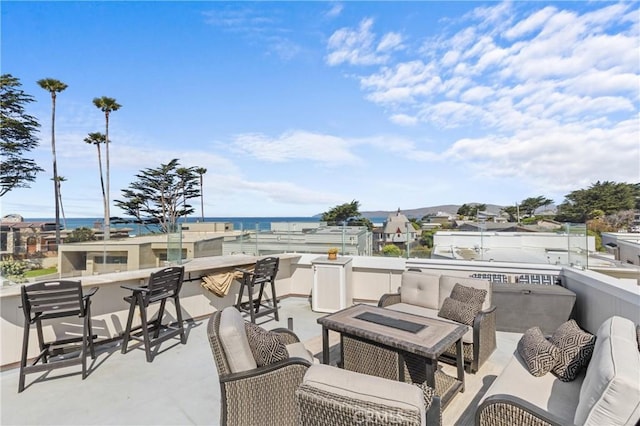 3080 Studio Dr, Cayucos, CA 93430 - view of patio / terrace with an outdoor hangout area and a water view