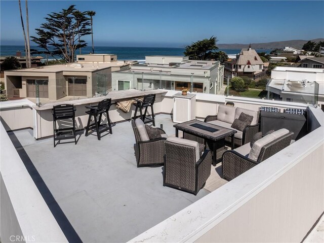3080 Studio Dr, Cayucos, CA 93430 - view of patio / terrace with a water view and outdoor lounge area