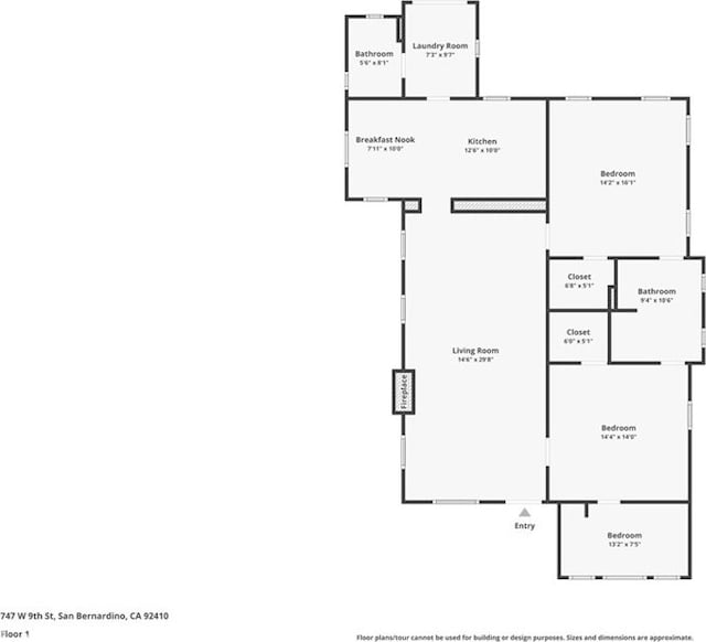 747 W 9th St, San Bernardino, CA 92410 - floor plan / room layout