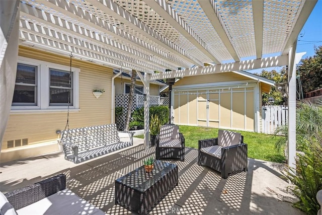 31462 La Matanza St, San Juan Capistrano, CA 92675 - view of patio featuring outdoor lounge area and a pergola