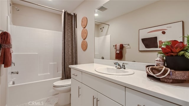 30025 Adrift Ln, Menifee, CA 92584 - bathroom with shower / tub combo, toilet, and vanity