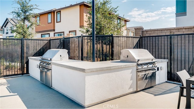 30025 Adrift Ln, Menifee, CA 92584 - view of patio / terrace featuring area for grilling and a fenced backyard