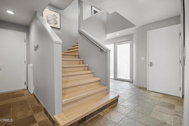 3903 Ocean Dr, Oxnard, CA 93035 - entryway with stairs, recessed lighting, and baseboards