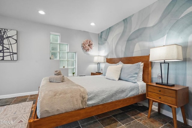 3903 Ocean Dr, Oxnard, CA 93035 - bedroom featuring stone tile flooring, baseboards, and recessed lighting