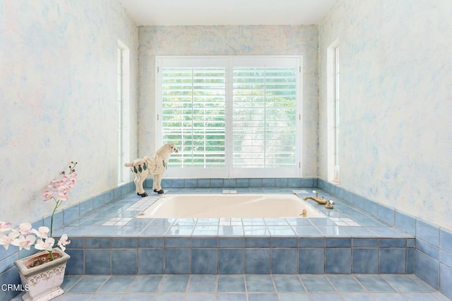 11616 E Las Posas Rd, Camarillo, CA 93012 - full bathroom featuring tile patterned floors, a bath, and wallpapered walls